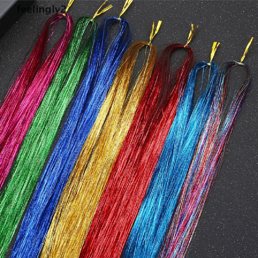 Túi 200 sợi dây kim tuyến long lanh nối dài tóc 90cm kiểu hippie