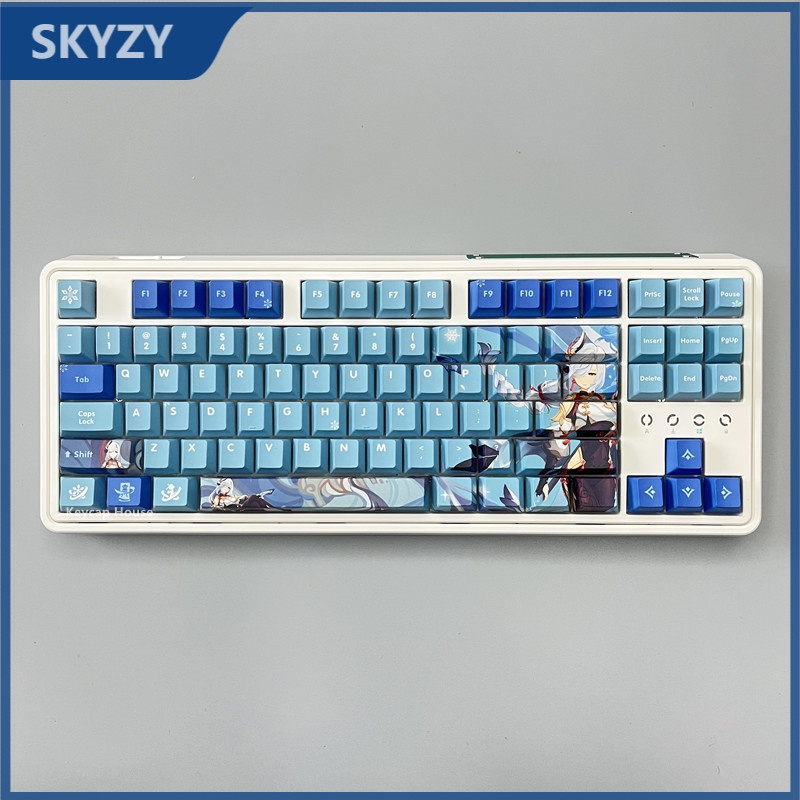 Shenhe Keycap Cherry Hồ sơ Genshin Impact Anime PBT Dye Sub Bàn phím cơ học Keycap