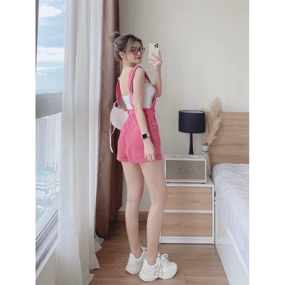 Set yếm đùi trơn màu kèm áo ống dễ thương,set yếm basic nhiều màu sắc đi chơi năng động, cá tính