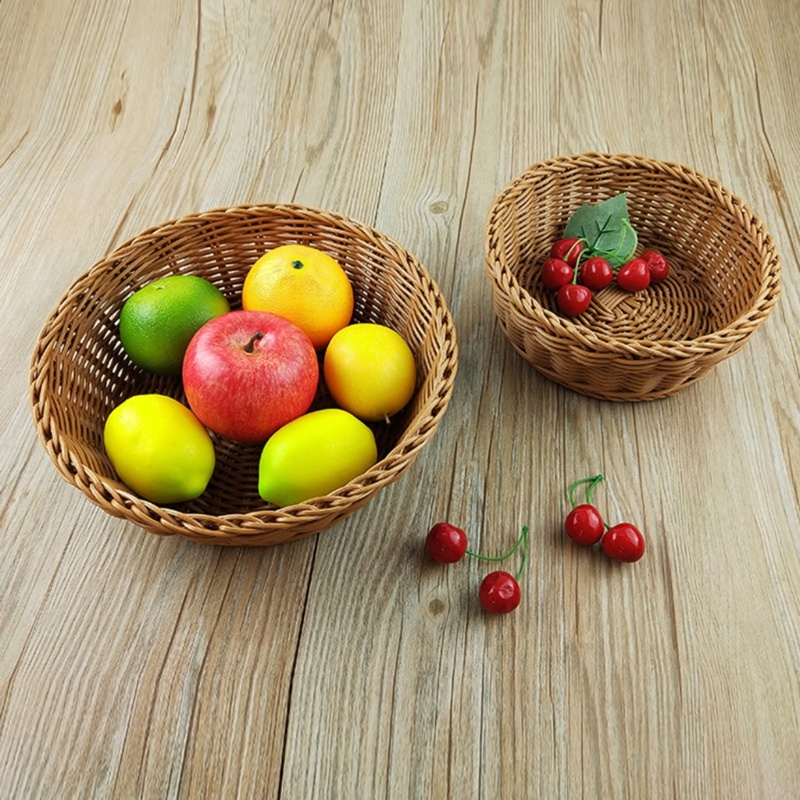Giỏ Đan Mây Tự Nhiên Hình Tròn Đựng Chìa Khóa Để Bàn Trang Trí Nhà Bếp / Phòng Ăn