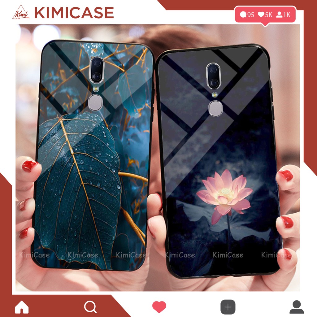 Ốp OPPO F11 , F11 PRO , K3 / REALME X , R17 PRO lưng kính cường lực hoa lá