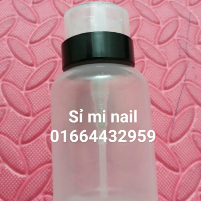 Lọ thân trắng đen dung tích 210ml đựng axiton và các dung dịch hóa chất cần thiết trong quá trình làm nail..