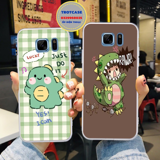 Ốp lưng Samsung Note Fe/S6/S6 edge /S7/S7 edge- ố dẻo in hình thỏ xanh và khủng long xanh siêu dễ thương