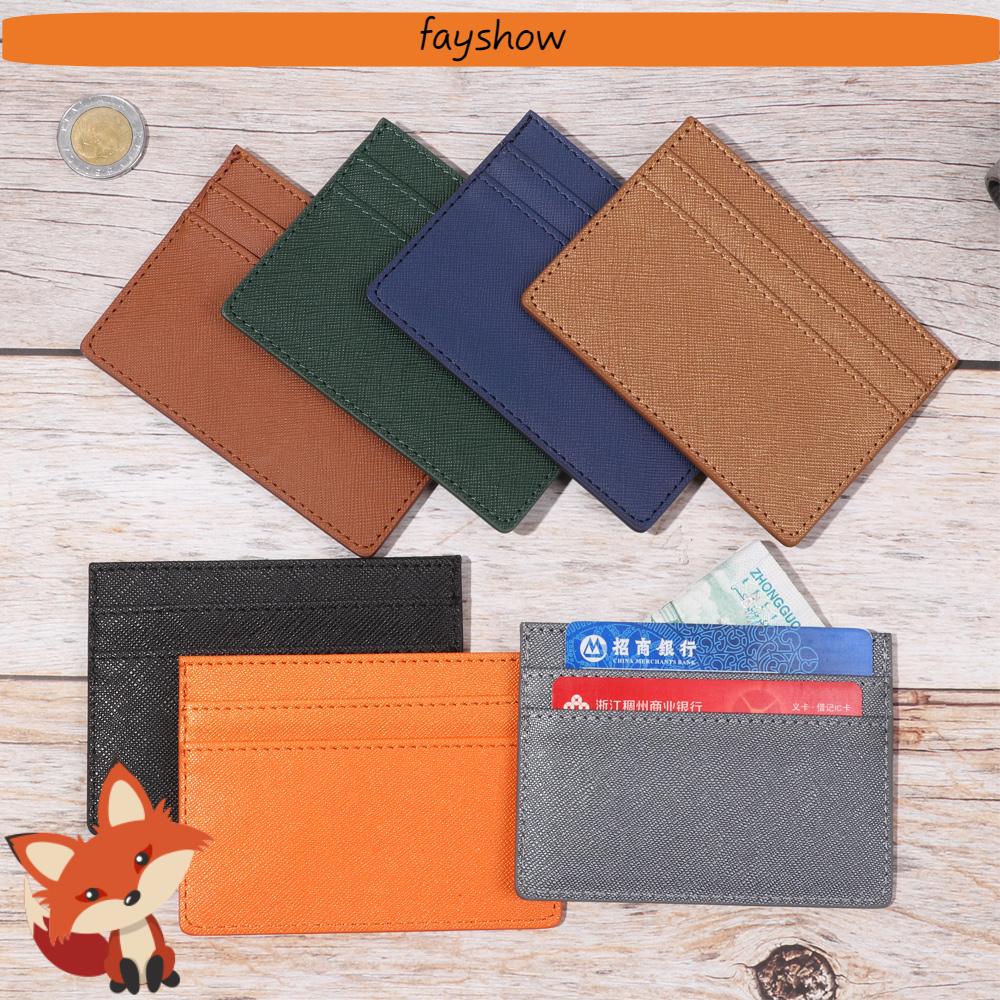 Ví da đựng thẻ phong cách doanh nhân hai mặt nhiều màu tùy chọn