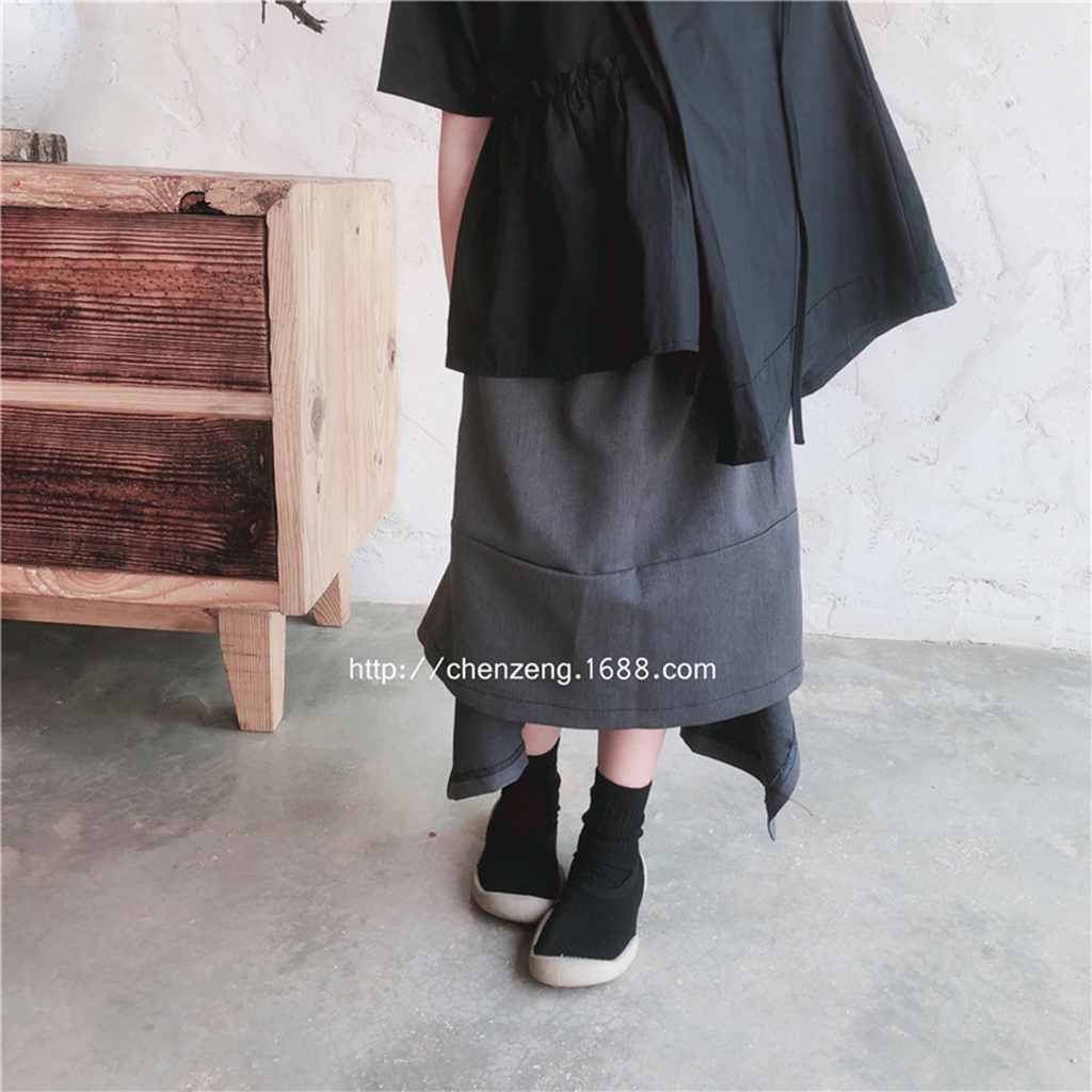 Chân váy cá tính cho bé gái Ongvove- cutout vạt chéo cực phong cách, mix xinh lắm nha các mẹ 2525