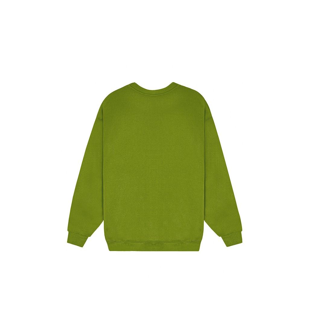 Áo Tay Dài Sweater Logo Thêu Chữ Champion To sắc nét Chất Liệu Cotton Màu Xanh Lá