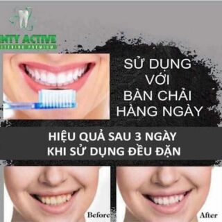 Than hoạt tính làm trắng răng minty Active(  combo 5h)