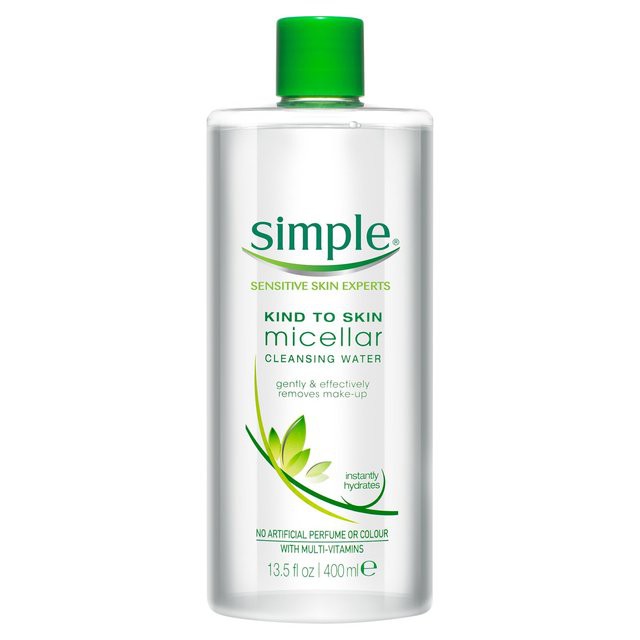 Nước tẩy trang Simple Kind to Skin Micellar Cleansing Water 400ml cho da hh dầu, da dầu ( mẫu mới )