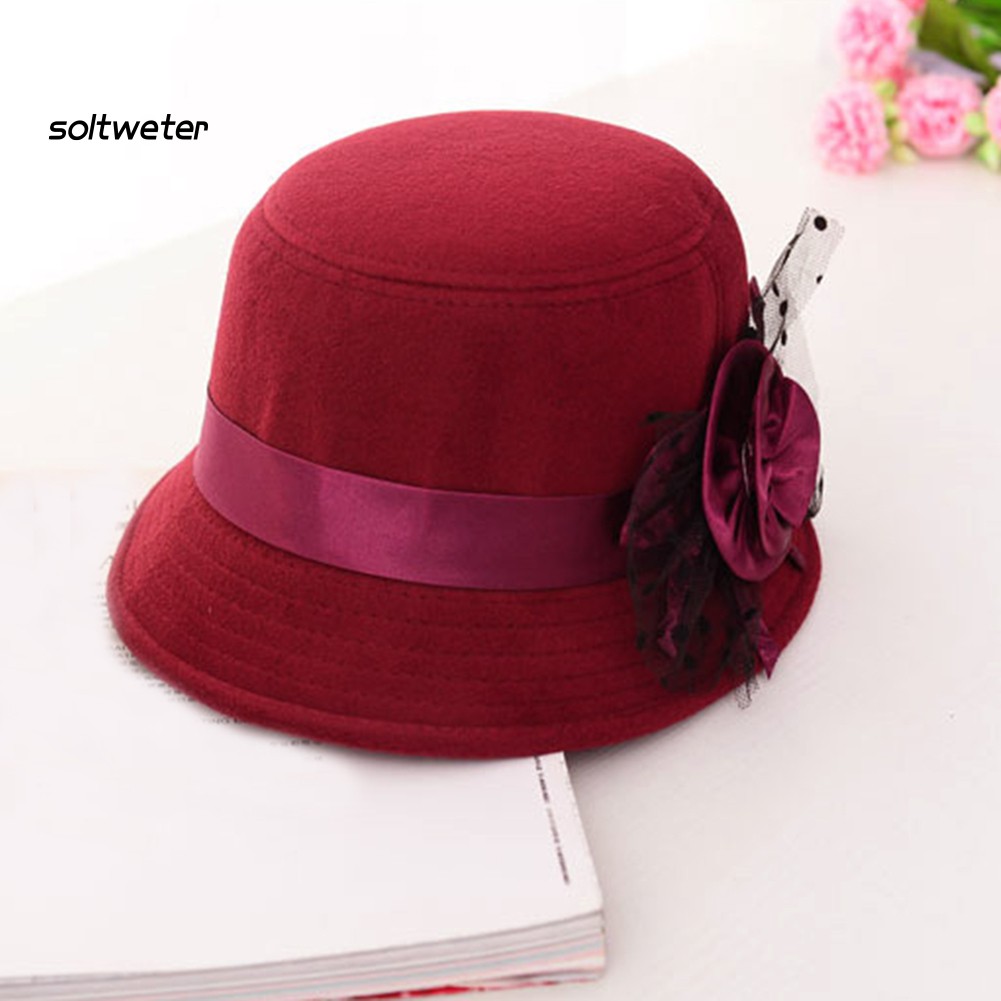 Mũ vành nhỏ đính hoa thời trang phong cách cổ điển cho nữ