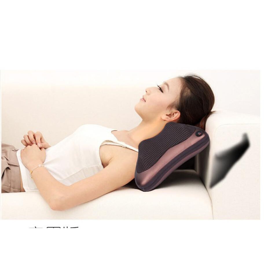 Gối mát-xa hồng ngoại Massage Pillow (Nâu)