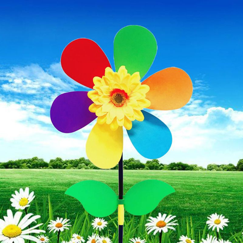 Chong Chóng Hình Hoa Hướng Dương Nhiều Màu Trang Trí Sân Vườn