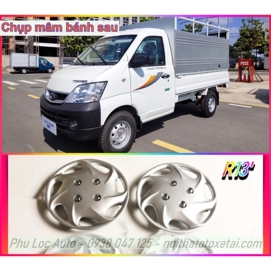 Ốp mâm (lazang) R13 inch chụp mâm xe tải Thaco Towner 990kg 950a giả vành đúc dày đẹp