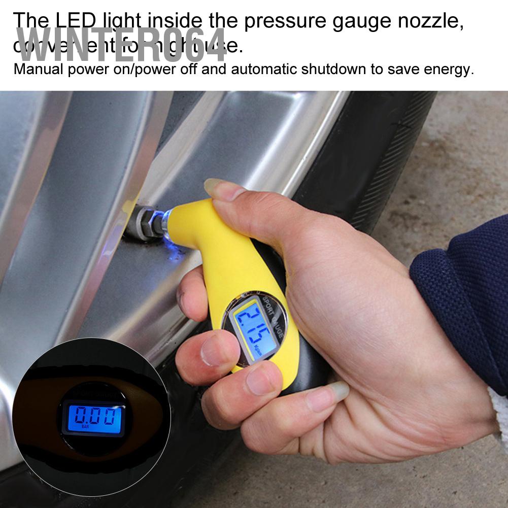 Máy đo áp suất lốp xe ô tô bảng giám sát lốp kỹ thuật số điện tử 5.0-100psi 0.35-7.00bar