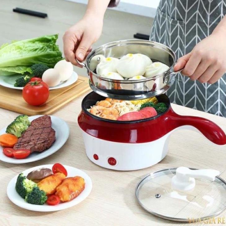 Ca nấu mỳ kiêm nồi lẩu mini kèm khay hấp chiên cầm  BN