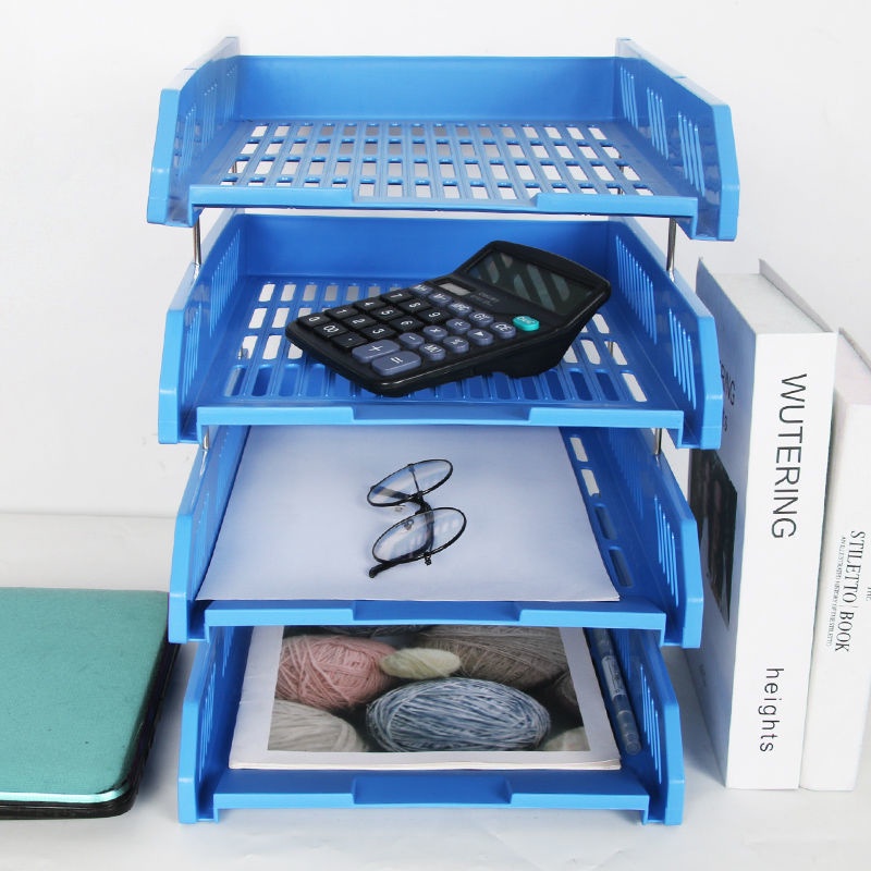 Khay đựng tài liệu nhựa 3 tầng, 4 tầng cao cấp TCT, Giá đựng hồ sơ tài liệu văn phòng