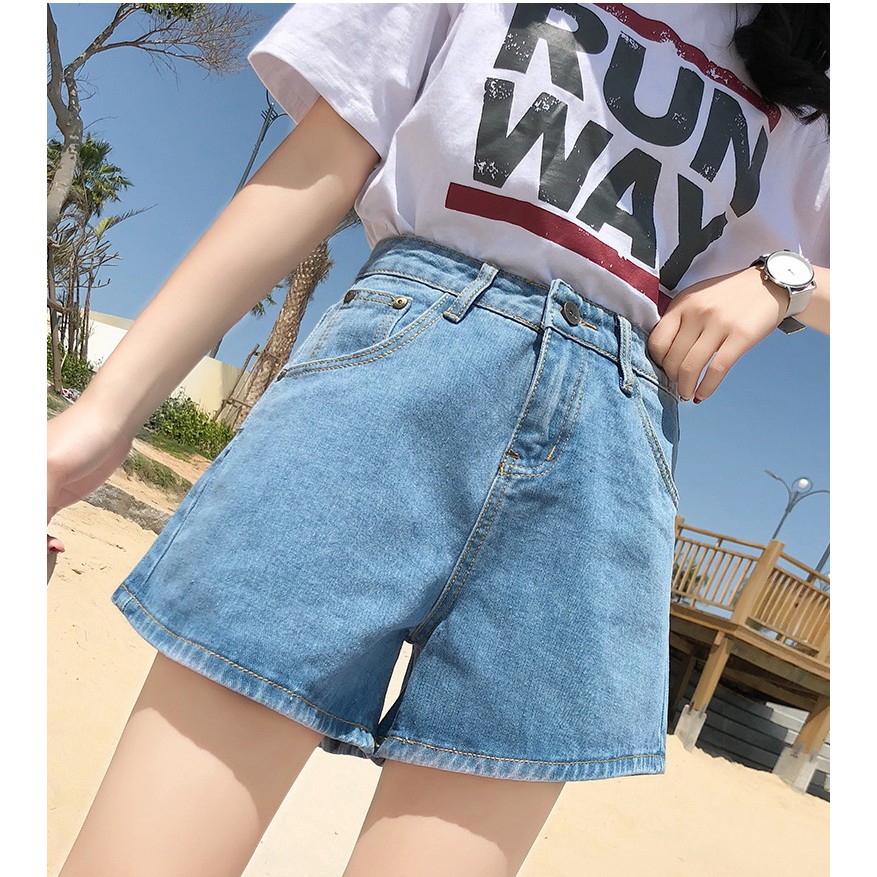[Bán chạy+ Video ] Quần shorts jean nữ lưng cao Quảng Châu QNJ16