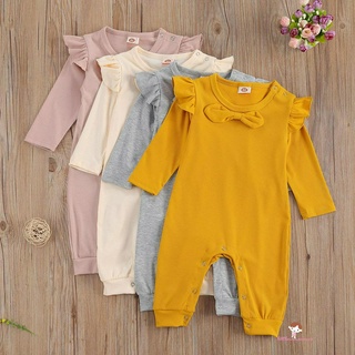 Jumpsuit Dệt Kim Phối Nơ Cho Bé 0-18 Tháng Tuổi