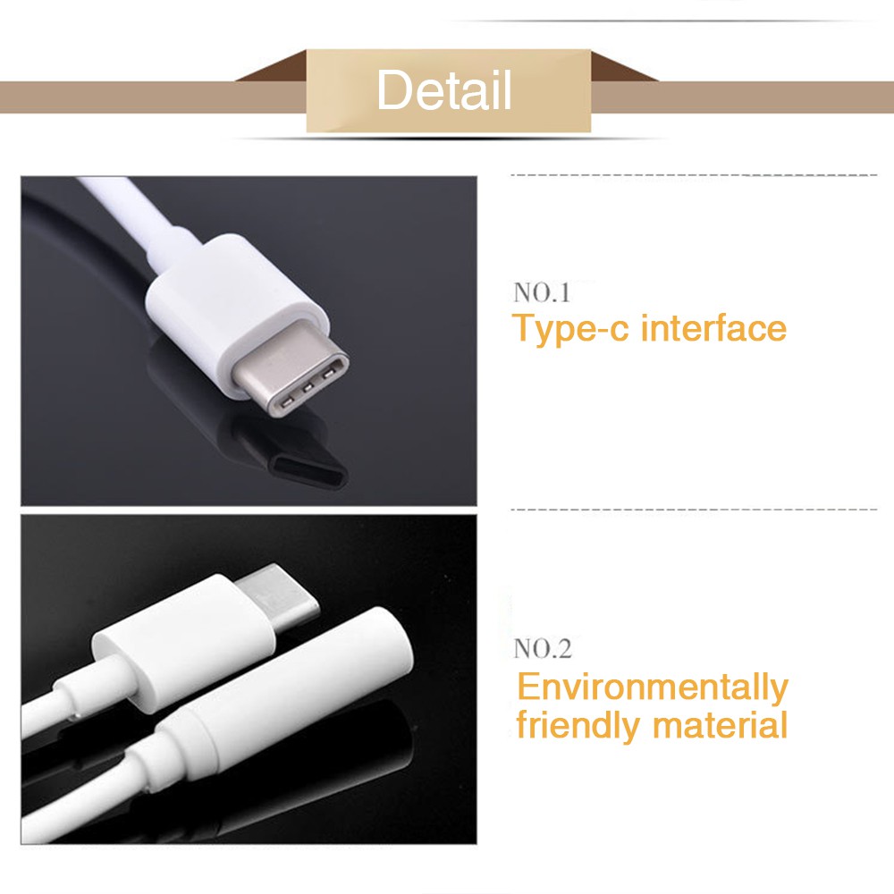 Cáp chuyển đổi âm thanh đầu USB 3.1 Type C USB-C sang cổng AUX 3.5 cho Xiaomi 6 Mi 6 Letv 2 Pro 2 Max 2