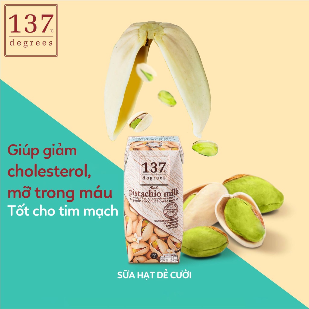 Sữa Hạt Dẻ Cười Nguyên Chất 137 Degrees 180ML (Lốc 3 Hộp)