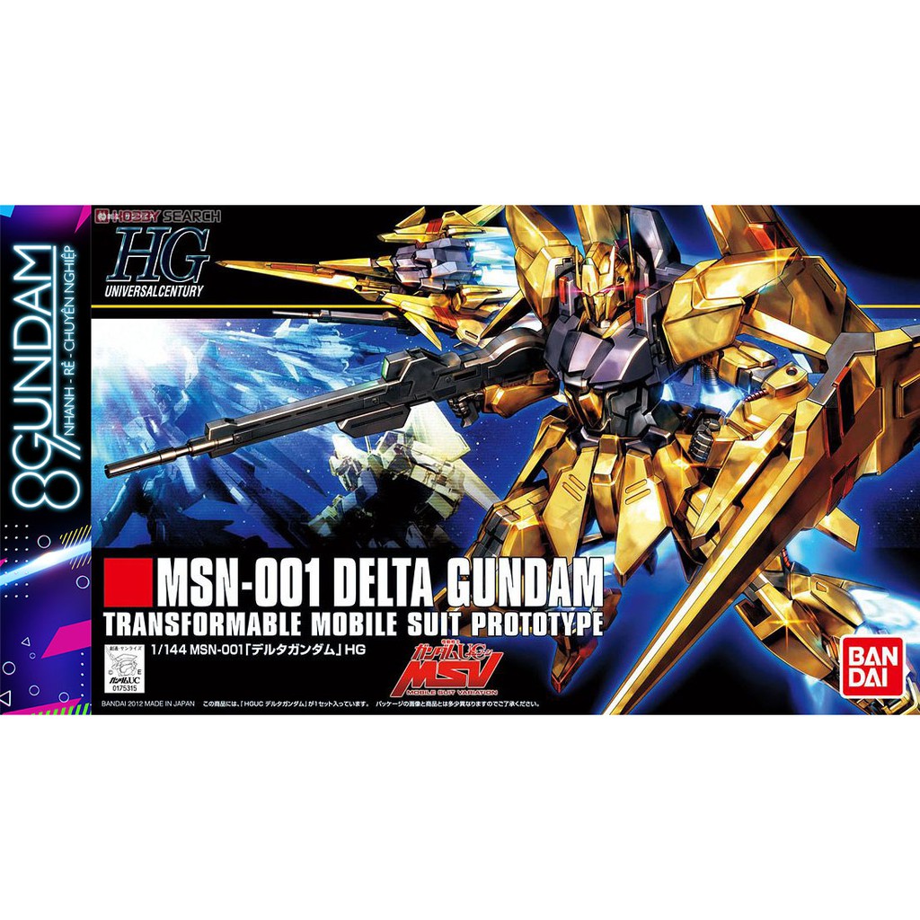 Mô Hình Lắp Ráp Gundam HG UC Delta Gold