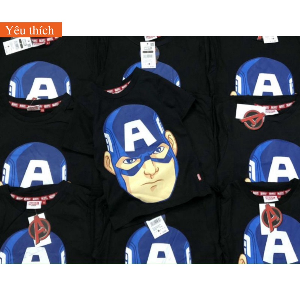 Áo thun bé trai cộc tay Marvel cho bé 3 4 5 6 7 8 9 10 11 12 tuổi chất liệu cotton cao cấp