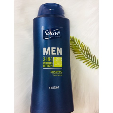 Dầu gội Suave Professionals Men 3-in-1 Citrus Rush 828ml (Mỹ)