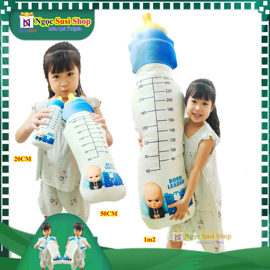 GẤU BÔNG Gối Ôm Bình Sữa 3D SIZE 50cm Cao Cấp