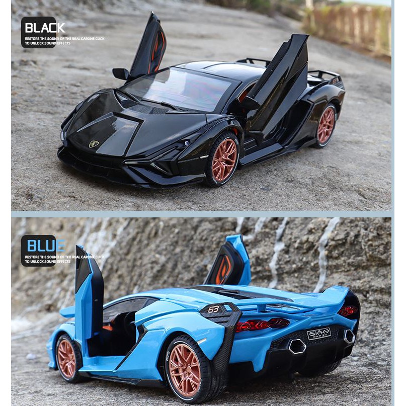 Tỷ lệ 1:24 Xe mô hình kim loại Lambo Lighting Sian FKP 37