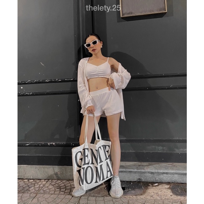 Set 3 Món Áo Croptop + Short + Cdg | 𝐭𝐡𝐞𝐥𝐞𝐭𝐲