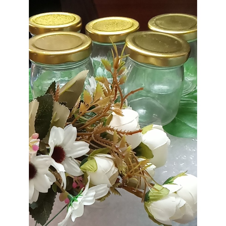 Set hũ thủy tinh nắp thiếc đẳng cấp dùng chưng yến, làm sữa chua, đựng hương liệu cỡ 100ml, 150ml