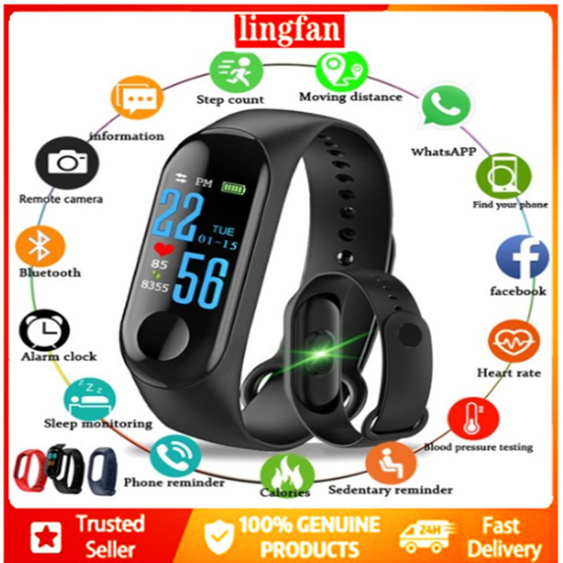 Đồng Hồ Thông Minh Đa Năng Theo Dõi Tình Trạng Sức Khỏe m3plus ip67