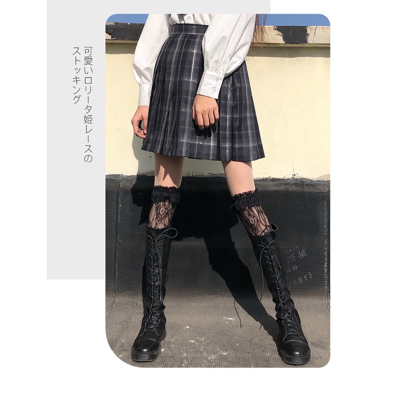 Vớ lolita Nhật Bản Lolita vớ ren nữ  Hàn Quốc có thể kéo dài qua đầu gối  VT03