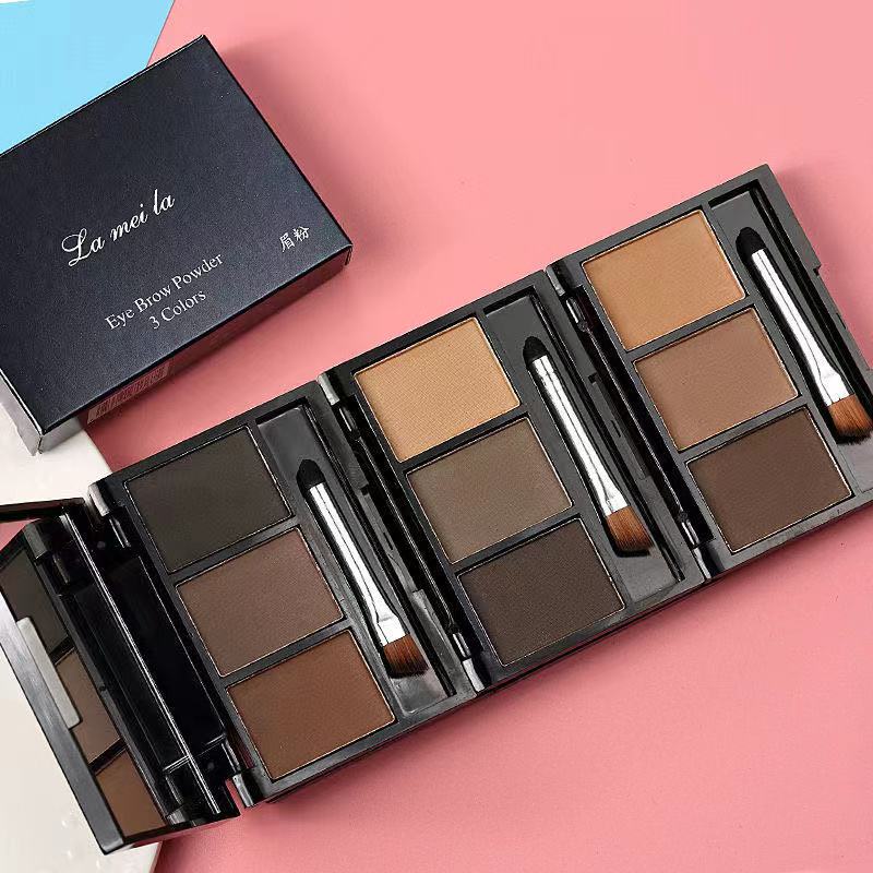 Bảng phấn kẻ lông mày LAMEILA 3 màu chống thấm nước dành cho trang điểm
