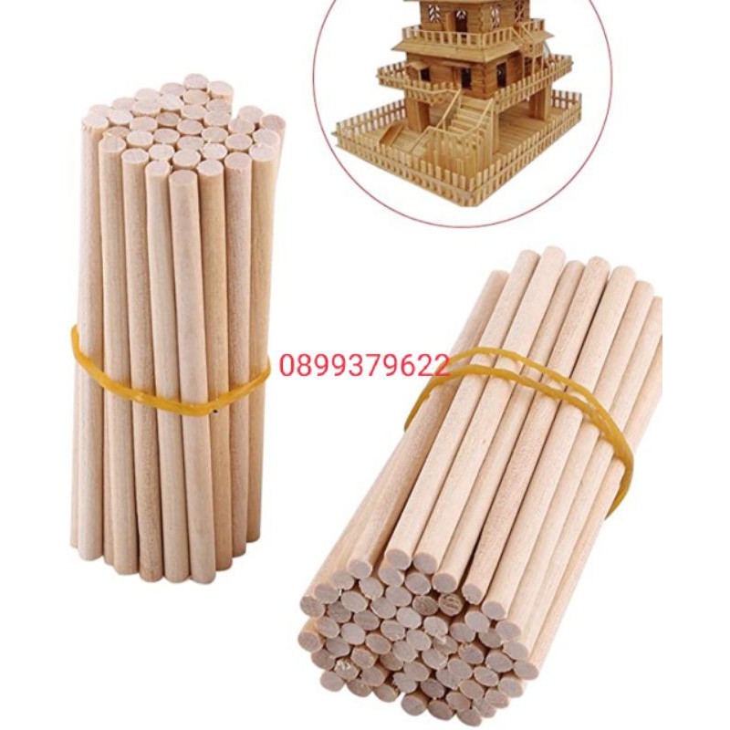 ComBo 6 Thanh gỗ tròn Fi 24cm dài 120cm [Freeship Xtra] mãi nhẵn ( phụ kiện Decor)