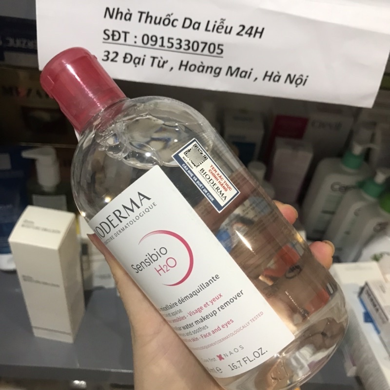 Tẩy trang Bioderma Xanh Hồng 500ml CHÍNH HÃNG