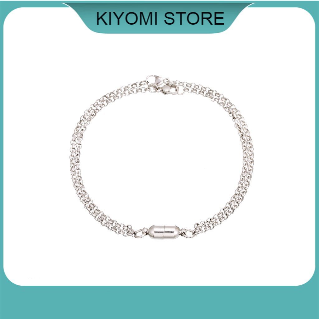 Vòng tay gắn nam châm bằng thép không gỉ thời trang cho cặp đôi