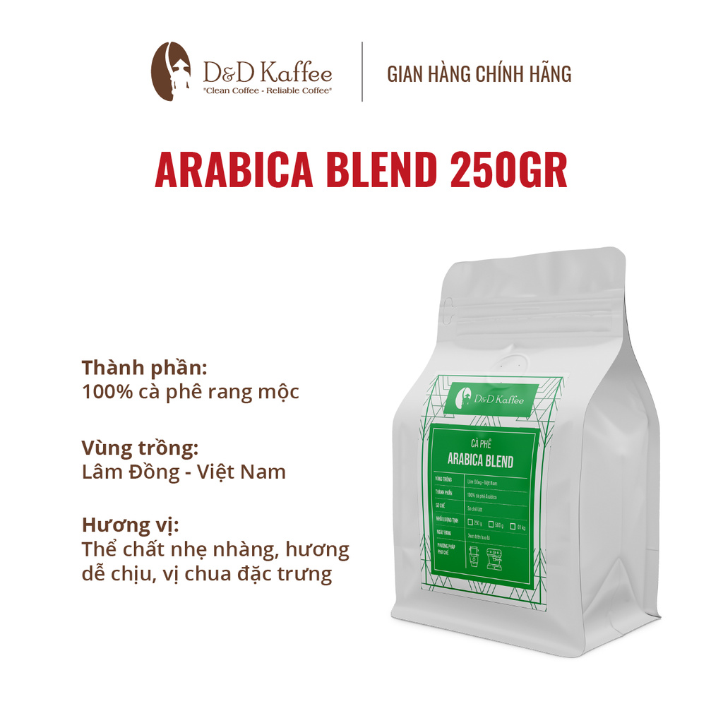 Cà phê rang Arabica D&D Kaffee Gói 250gr