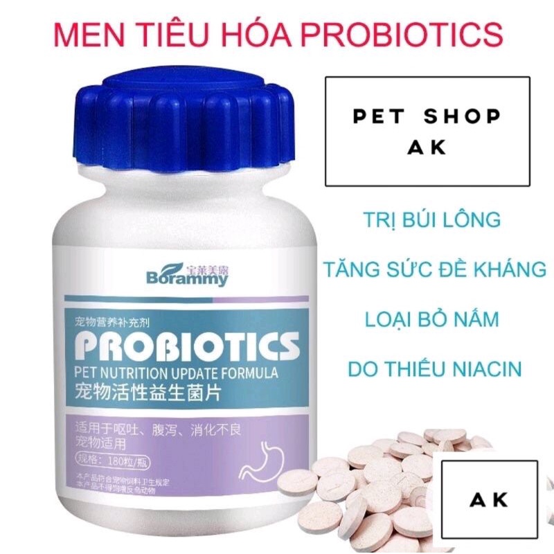 Men tiêu hoá Probiotic cho chó mèo Borammy hỗ trợ đường tiêu hoá, hấp thu dinh