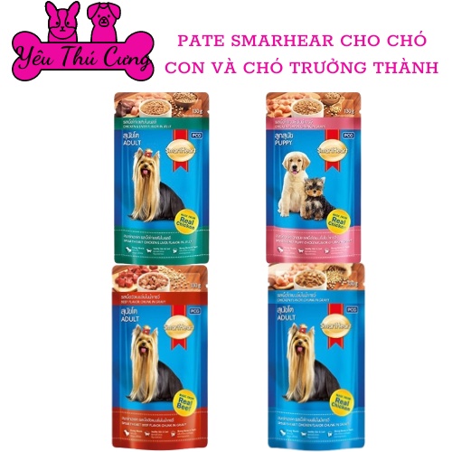 Pate Cho Chó Pate Smartheart Gói 130G Đủ Vị-YÊU THÚ CƯNG