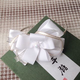 Băng đô nơ trắng tinh khôi handmade