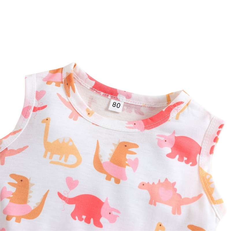 Đầm Công Chúa In Hình Khủng Long Xinh Xắn Cho Bé Gái