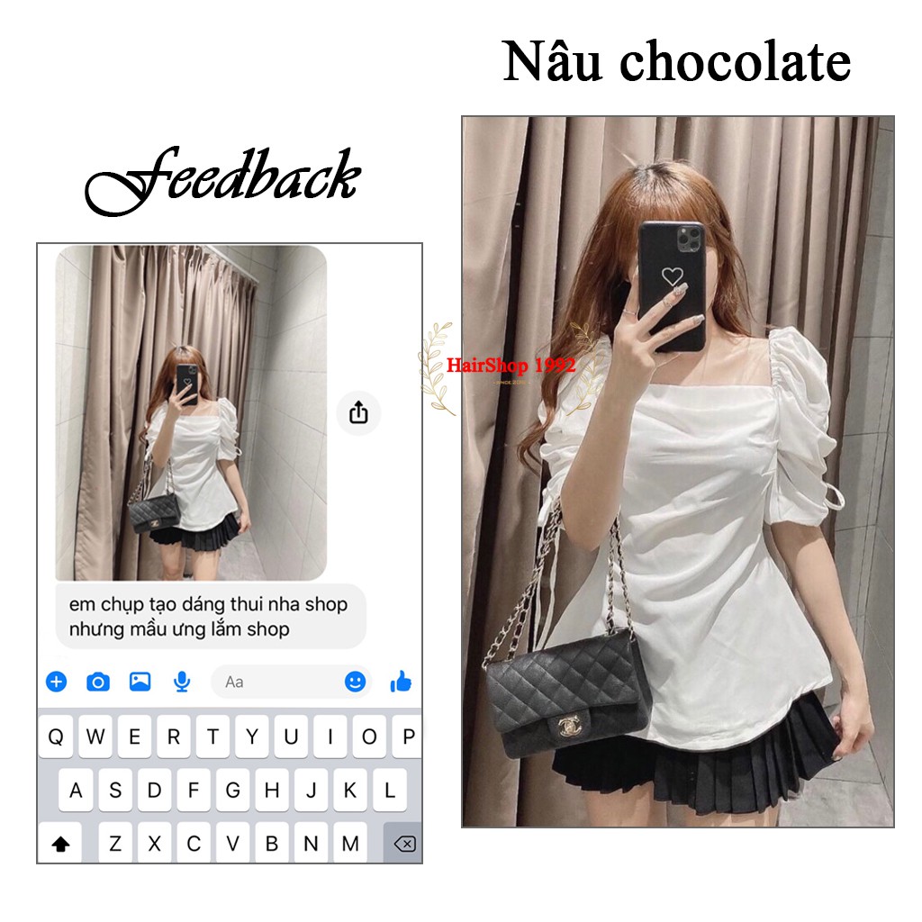 Thuốc nhuộm tóc màu nâu chocolate hàn quốc nên từ nền đen ( Tặng trợ nhuộm )