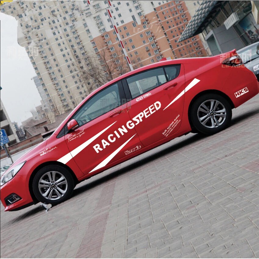 Tem dán sườn xe ô tô phong cách thể thao ST0026