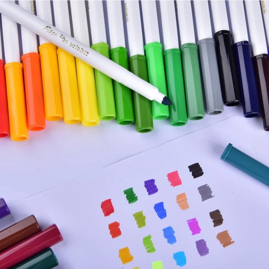 Bút lông 36  màu Pastel Fiber Pen Thiên Long Colokit SWM-C006 - Bút lông màu viết nét thanh nét đậm cực đẹp ANKICO