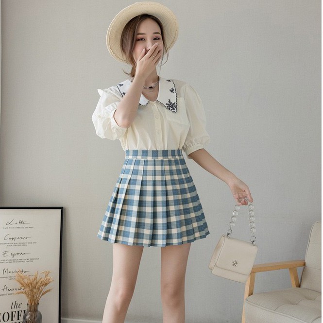 Chân váy Tennis Caro Lưng Cao Màu Xanh Hàng Loại 2 Freeship,Chân Váy Chữ A Kẻ Caro Xanh Thể Thao Xếp Ly Mới Nhất 2021 | BigBuy360 - bigbuy360.vn