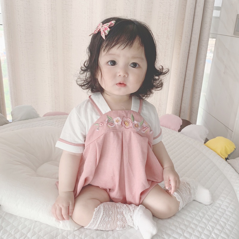 Body Hanbok Bé Gái Họa Tiết Thêu Hoa Đào | Hàng Quảng Châu Cao Cấp