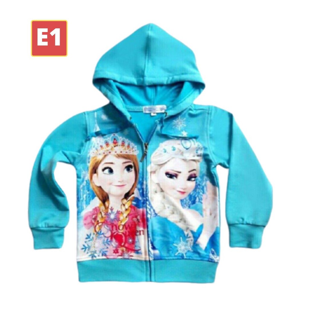 Áo khoác bé gái hình Elsa từ 23-43kg - Áo khoác bé gái -ELSA - Thun cotton da cá in 3D cực chất