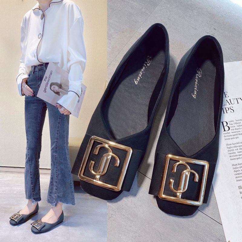 Giày Búp Bê Mũi Vuông Size Lớn 35-43 41 42 Thời Trang Xuân Thu Cho Nữ