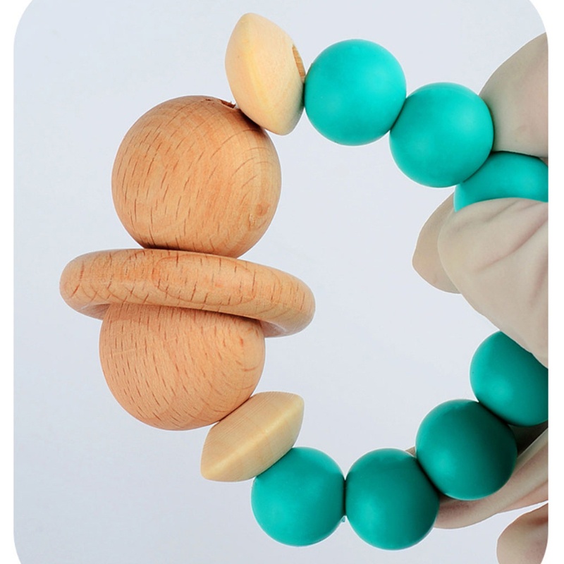 Vòng Đồ Chơi Xỏ Hạt Silicone 12 Màu Dành Cho Bé Mọc Răng