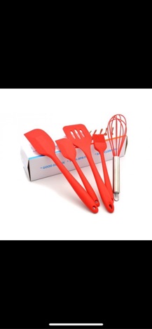 Bộ 5 chổi phới spatula silicon đỏ cao cấp